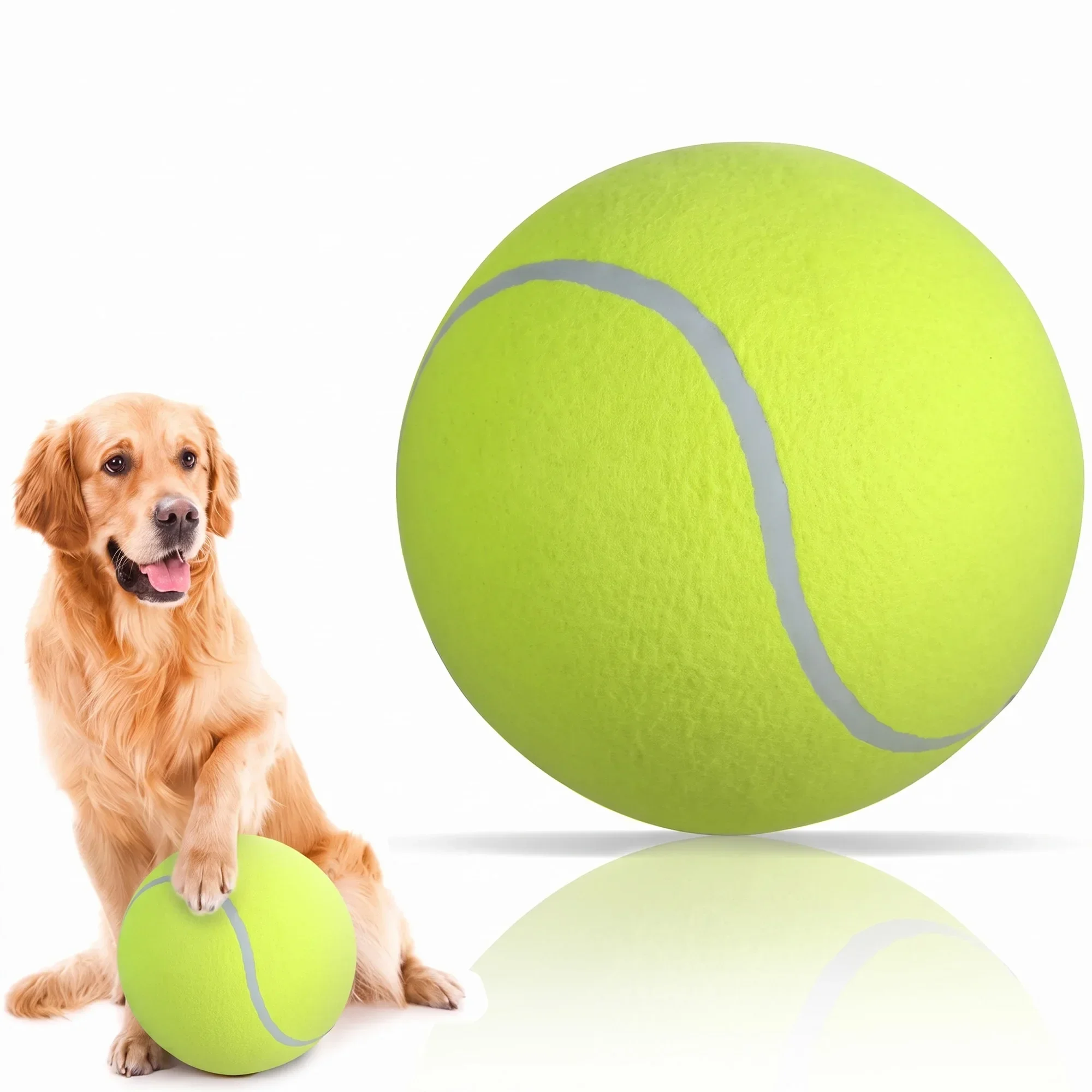 7/8/9,5 Zoll Hundetennisball, Riesiges Aufblasbares Haustierspielzeug für Hundetraining, Tennisball mit Luftpumpe, Interaktives Hundespielzeug – Detail 1