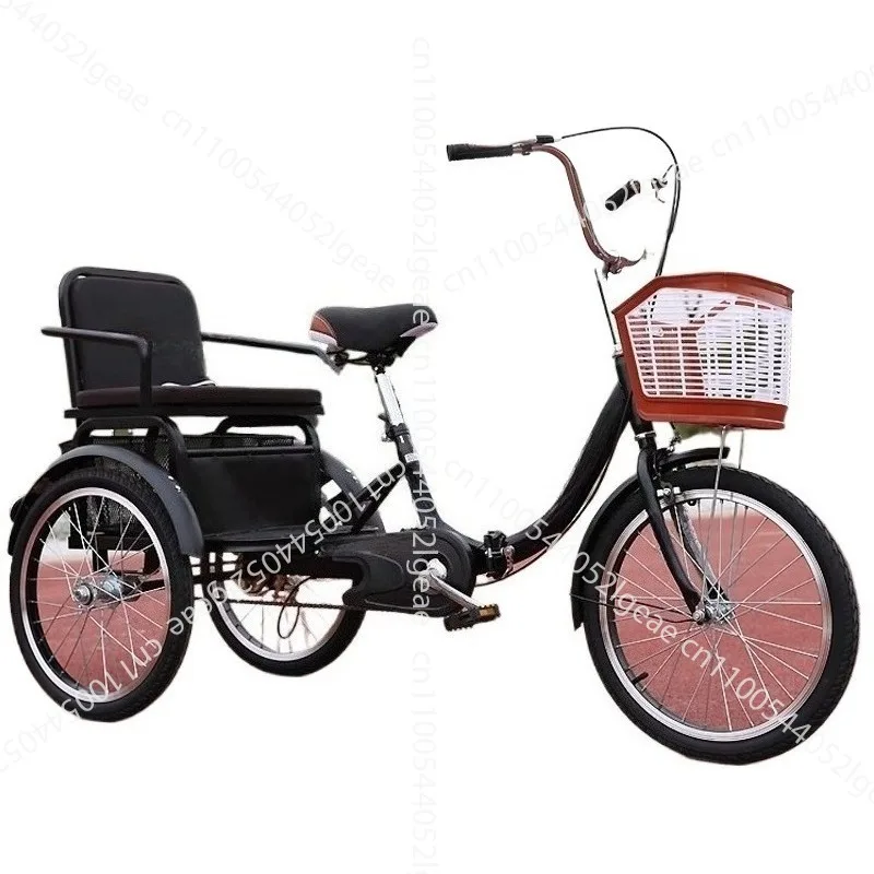 

Tricycle rickshaw scooter pedal, pedal bicycle adult tricycle 20 inches can carry people