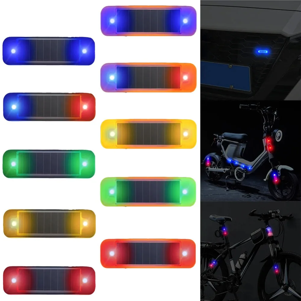 Bicycles Motorcycles Solar Powered LED Light Anti-theft Dummy Alarm Flashing Warning Light Alarm Lamp Prevent Rear-end Collision