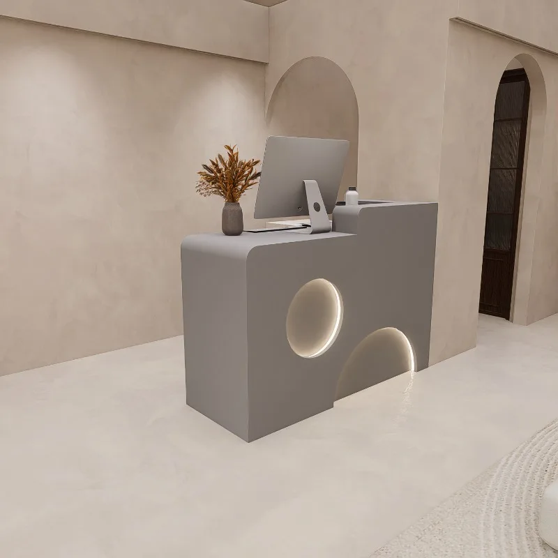 Small Shop Reception Desks Beauty Salon Minimalist Unique Reception Desks Aesthetic Design Comptoire Accueil Trendy Furniture