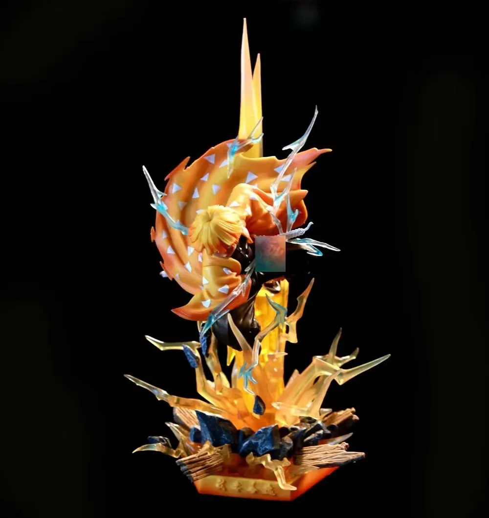 32cm Demon Slayer Kimetsu no Yaiba Agatsuma Zenitsu A thunderbolt flash light Action figure toys doll Christmas gift