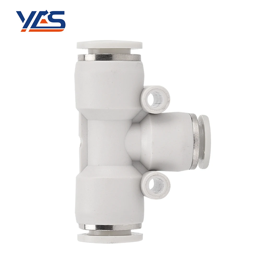 High Quality White PE Series Pneumatic Fitting Quick Connect Slip Lock Tee 3 Way Plastic Pipe Tube Fittings
