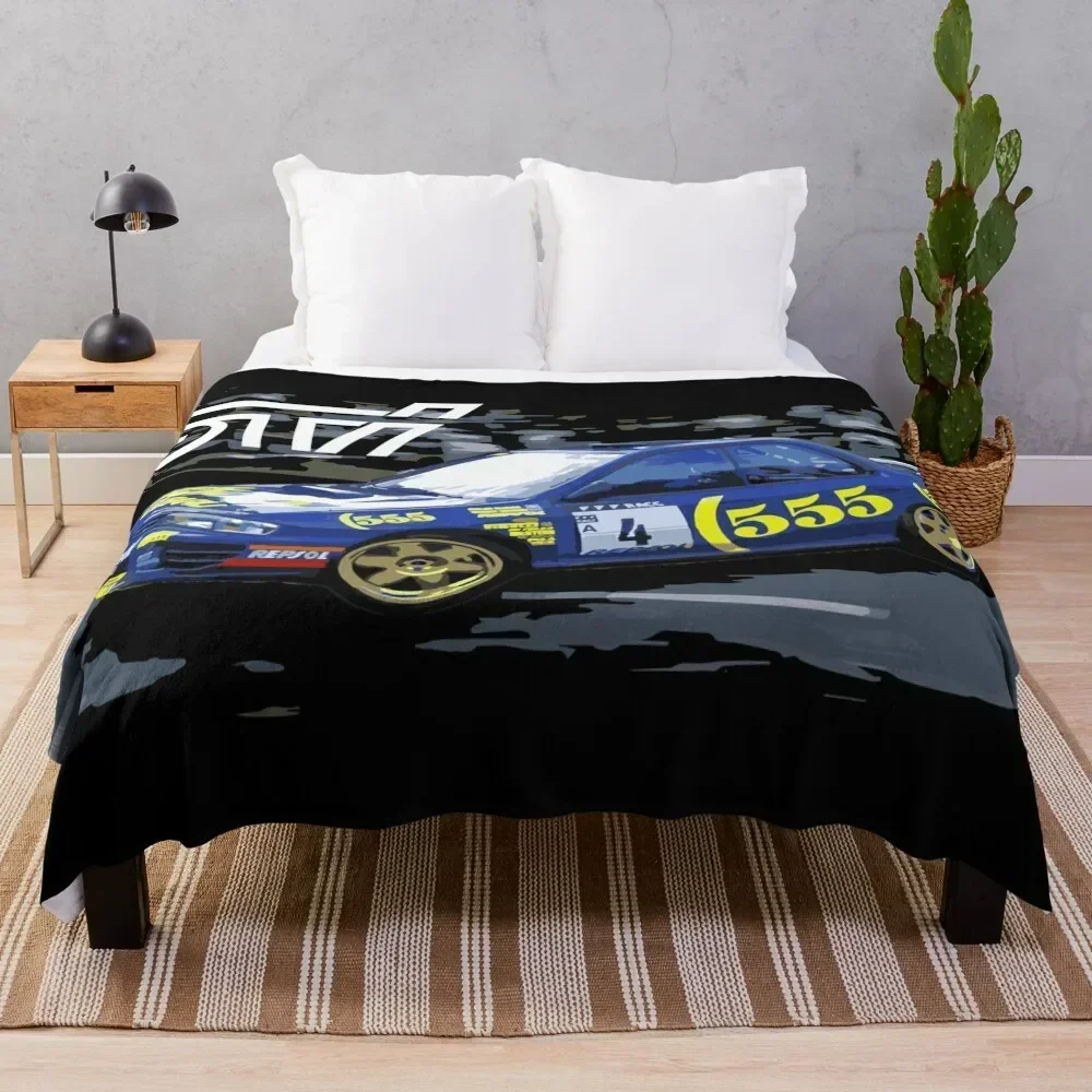

world rally blue 555 colin McRae GC8 Throw Blanket No Pilling Soft Warm Blanket for Bed