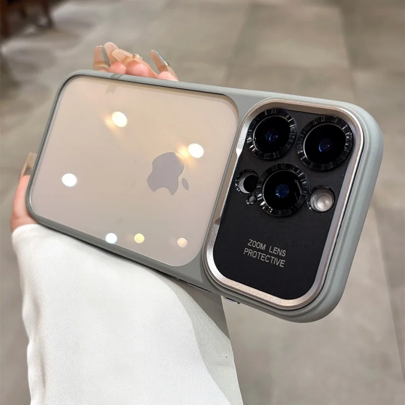 Matte Stoßfänger-Handyhülle Transparent für iPhone 18 17 16 15 14 Pro Max Air Kameralinsen-Schutz Stoßfeste Klare Rückseite – Detail 11