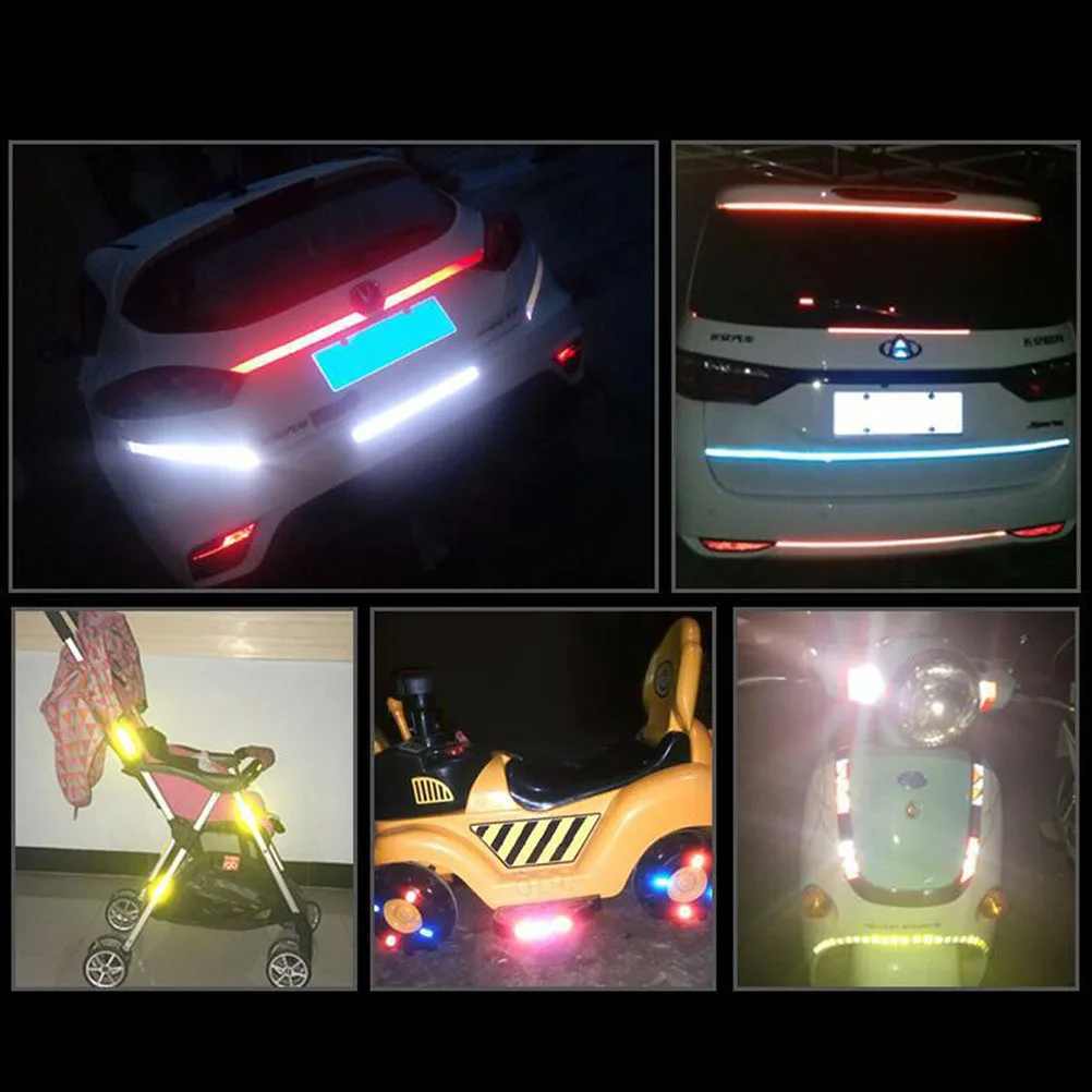 

8M Wheel Reflective Stickers Cycling Rim Decal Tape Fluorescent Guard Straps For Motorcycle Rain Night Use Red