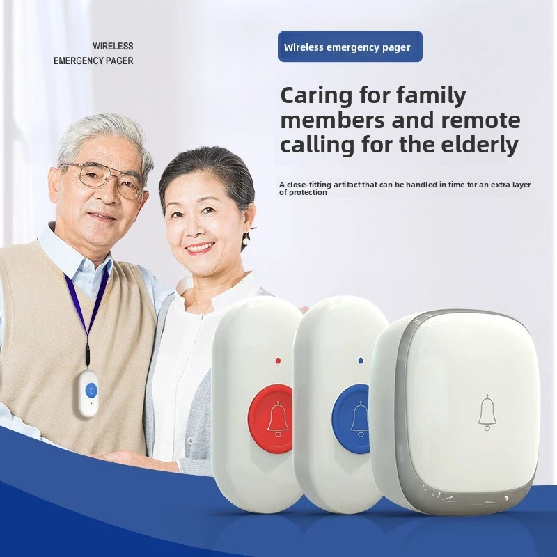 Wireless Doorbell 1Transmitters1Receiver Waterproof Flash Music Chime No Drill Pager Elderly Pregnant Disabled
