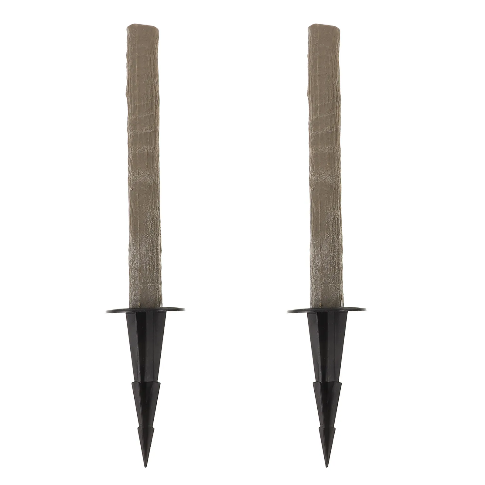 2Sets Faux Bonsai Replacement Trunk Artificial Potted Plant Insert Rod DIY Ground Spike Stem Stake for Garden Yard Planter Porch