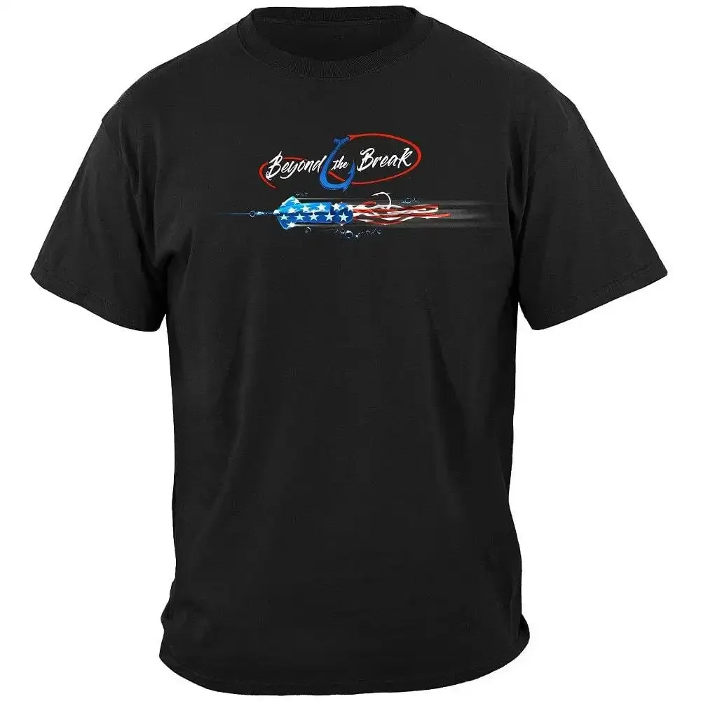 America Flag SailFish Skeleton Patriotic Angler Gift T-Shirt New Short Sleeve Casual 100% Cotton O-Neck Summer fashion manga