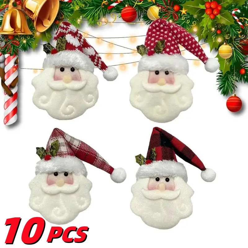 1-10PCS Christmas Tree Hanging Ornaments Decorations Santa Claus Ornaments for Christmas Tree Wall Door Holiday Party Decor