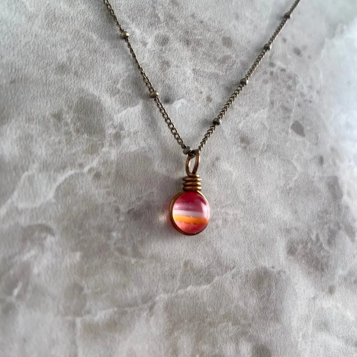 Lesbian Necklace Subtle Pride Lesbian Pride Flag WLW Necklace Lesbian Gift