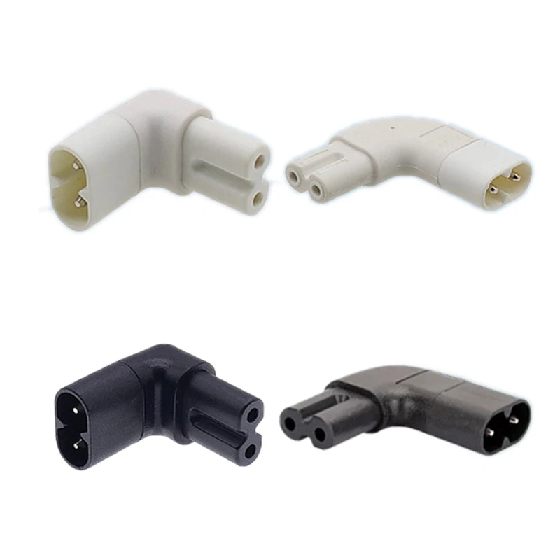 

4Pc IEC 320 2-Pin C7 Female To C8 Male Right Angled AC Power Adapter Converter