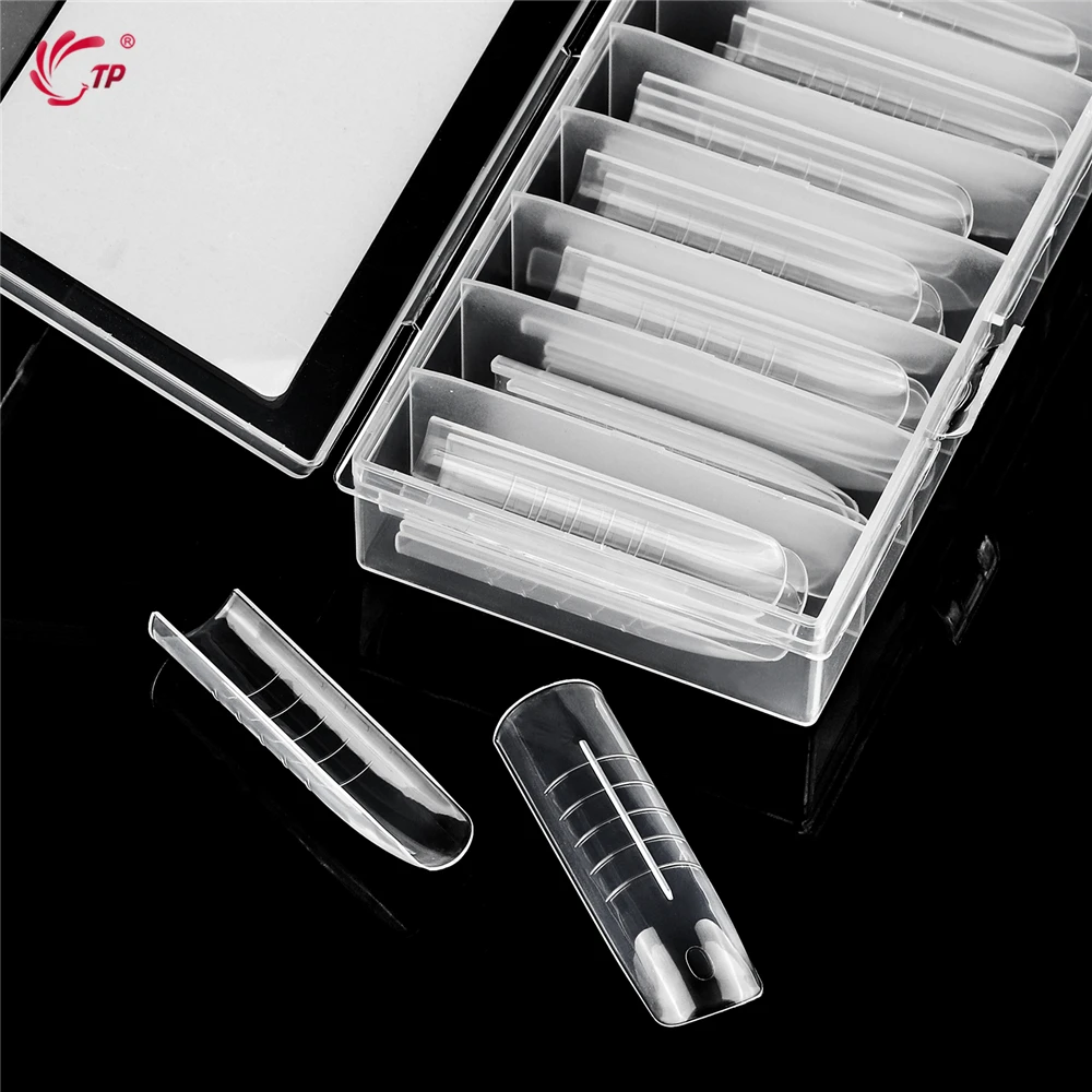 TP مسمار أشكال مزدوجة واضح نظام تمديد الأظافر الأشكال العليا غطاء كامل بولي جيل للأظافر قالب قابلة لإعادة الاستخدام أشكال الأظافر مسمار الفن تصميم 70 قطعة #4