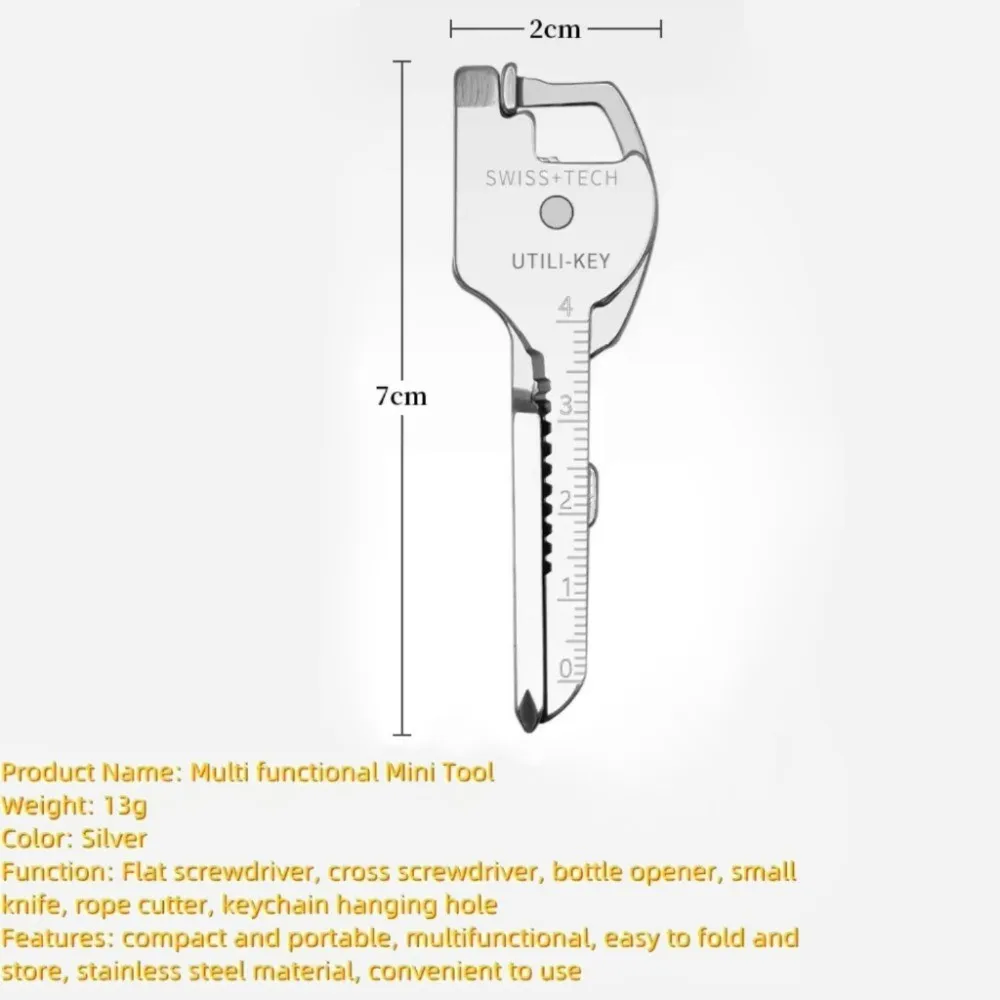 Pinza portachiavi pieghevole EDC multiutensile 6 in 1 con cacciavite apribottiglie per attrezzatura di sopravvivenza all'aperto