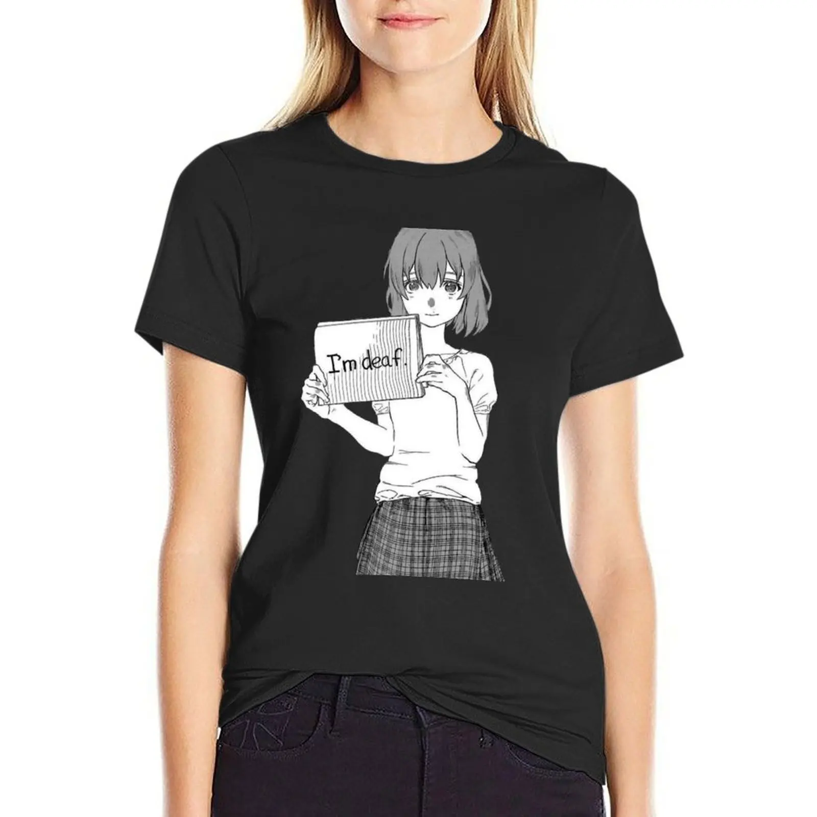 

Nishimiya Shouko - I'm deaf T-Shirt animal print female aesthetic clothes Blouse tshirts woman