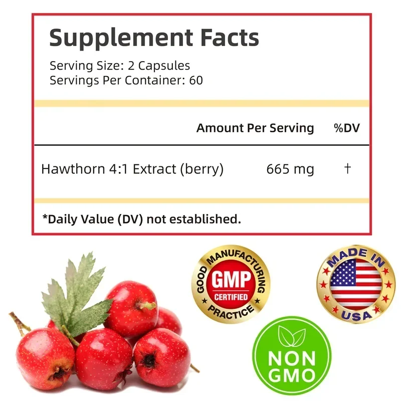 Hawthorn Berry - Digestive and Heart Health Support, Blood Pressure Balance