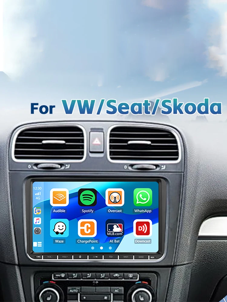 GEARELEC 9" Autoradio voor VW Golf Passat B6 B7 Skoda's Octavia Polo Tiguan 2 Din draadloos Android 13 CarPlay Android RDS Auto DSP BT 4G GPS Auto Multimediaspeler voor Volkswagen - afbeelding 2