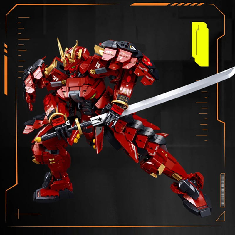 923Pcs Bricks Robot Building Blocks/Red Samurai Figure Heavy Armored Mech Model/Birthday Gift Toys For Boys