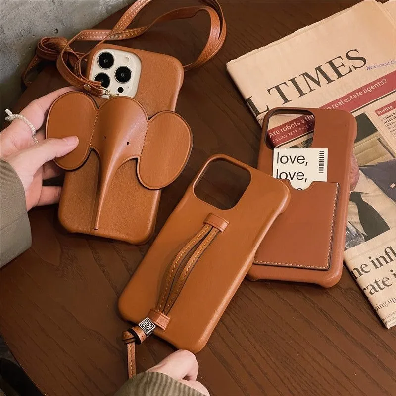 Custodia per telefono di marca per iPhone 16, borsa per elefanti, preferita dalla signora, Cover creativa, 14 Pro, 13 ProMax, 12, 15 Pro Max Fashion