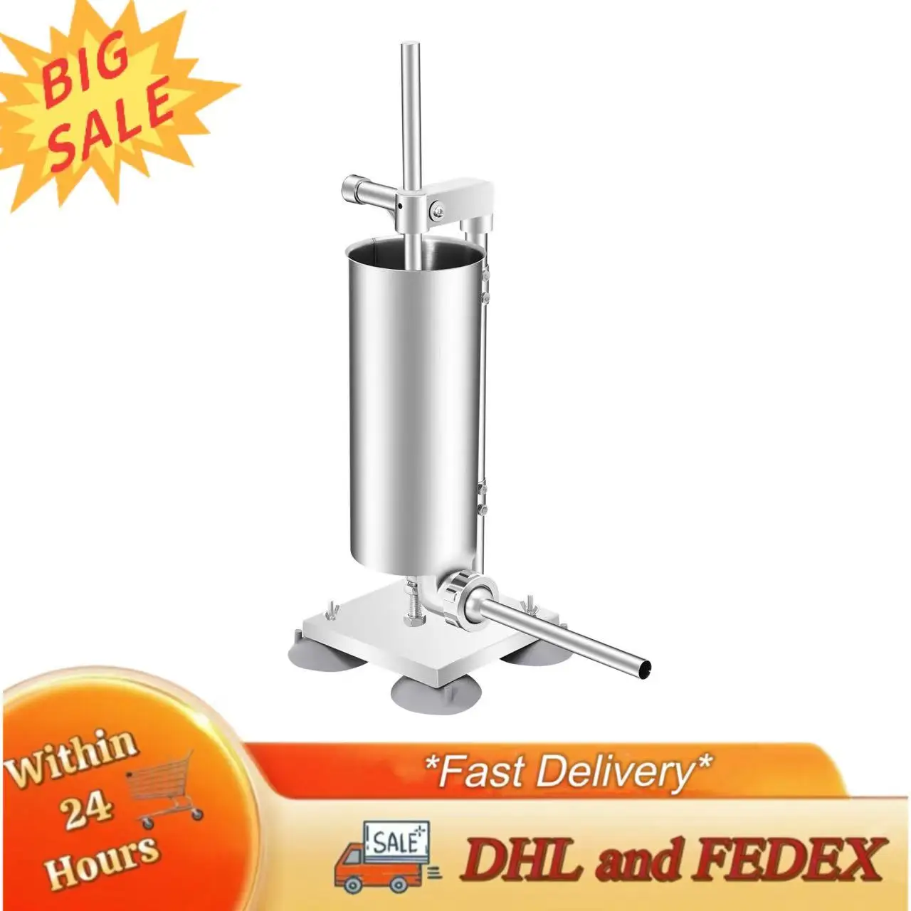 

3л вертикальная ручная машина для наполнения колбас, ручная работа, машина для изготовления колбас из нержавеющей стали, наполнитель для колбас, инструменты для мяса