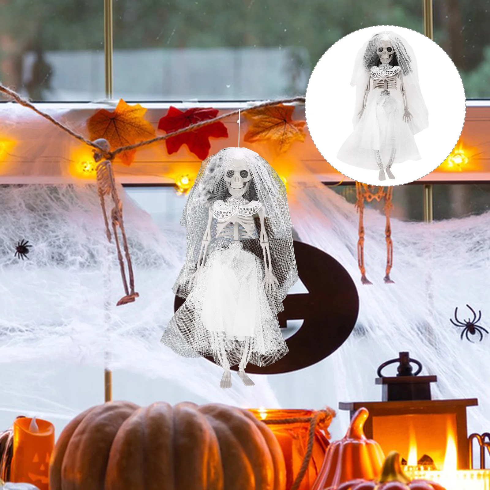 

Halloween Bride Plastic Durable Ornament Wedding Party Indoor Home Office Decoration Halloween Decoration