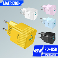 USB C Chargers PD 45W Type C Charger Fast Charging For Samsung Galaxy iPhone 13 Xiaomi Huawei Mobile Phone Charger Quick Charge