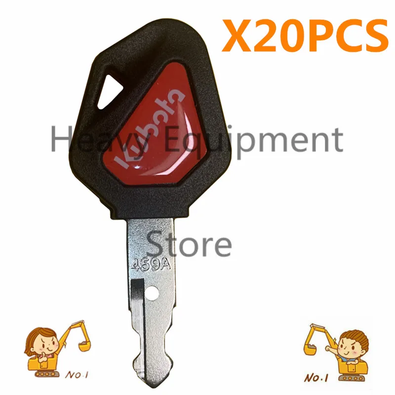 

20 Pcs Heavy Equipment 459A Key For Kubota U15/30/135/155/161/163 Excavator Digger ELI80-0101 RC411-53933 RC461-53930