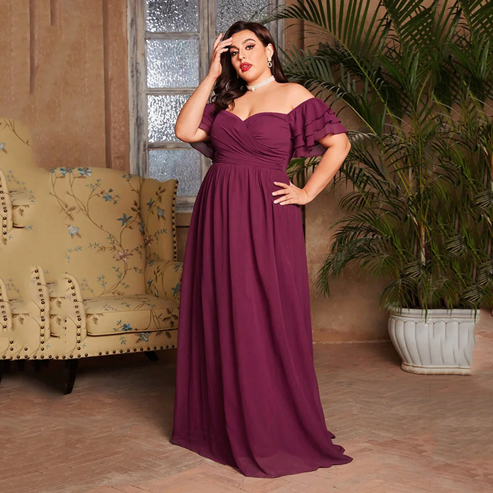 

L XL 2XL 3XL 4XL Women's Evening Party Custom Occasion Dresses Off Shoulder Guest Day Wedding Elegant Dress Woman Ceremony Event