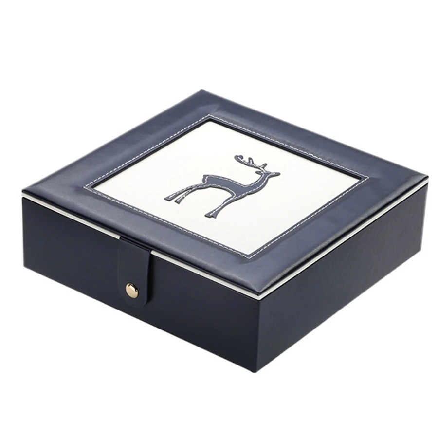 New Fashion Leather Jewelry Box Gift Box for Jewelry Packaging Display Large Exquisite Makeup Case Luxury Jewelry Organizer Blac