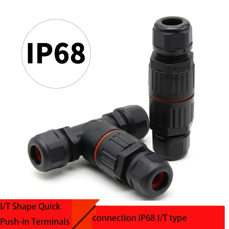 Quick-insert terminal screw connection IP68 I/T type waterproof connector 2/3/5 pin wire connector Electrical junction box