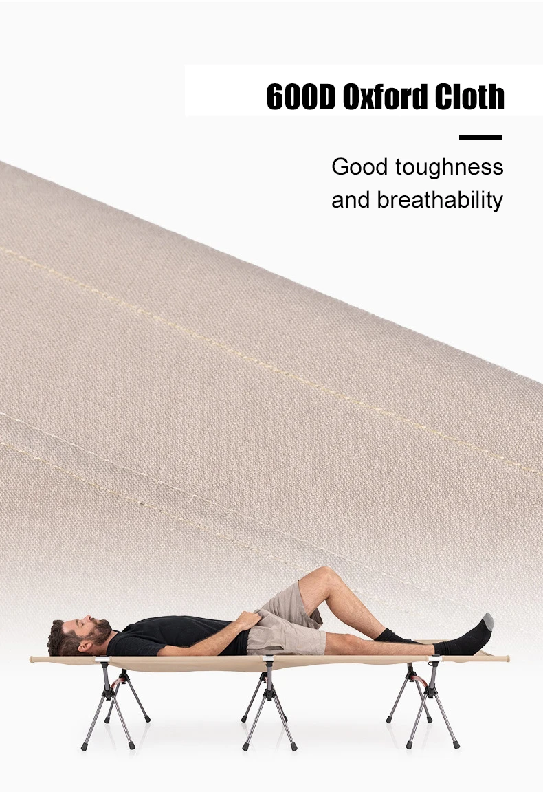 WESTTUNE Campingbett, tragbares Klappbett, ultraleichtes Schlafbett aus Aluminiumlegierung für Outdoor-Wandern, Rucksackreisen, Reisen – Detail 4