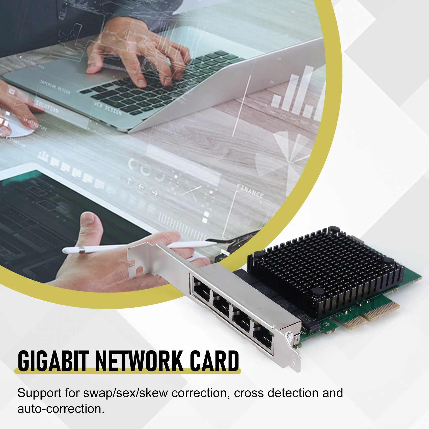 

【Flash Sale】PCIE X4 2.5G Gigabit Network Card RTL8125B 4 Port Ethernet Network Card Desktop Server Network Card