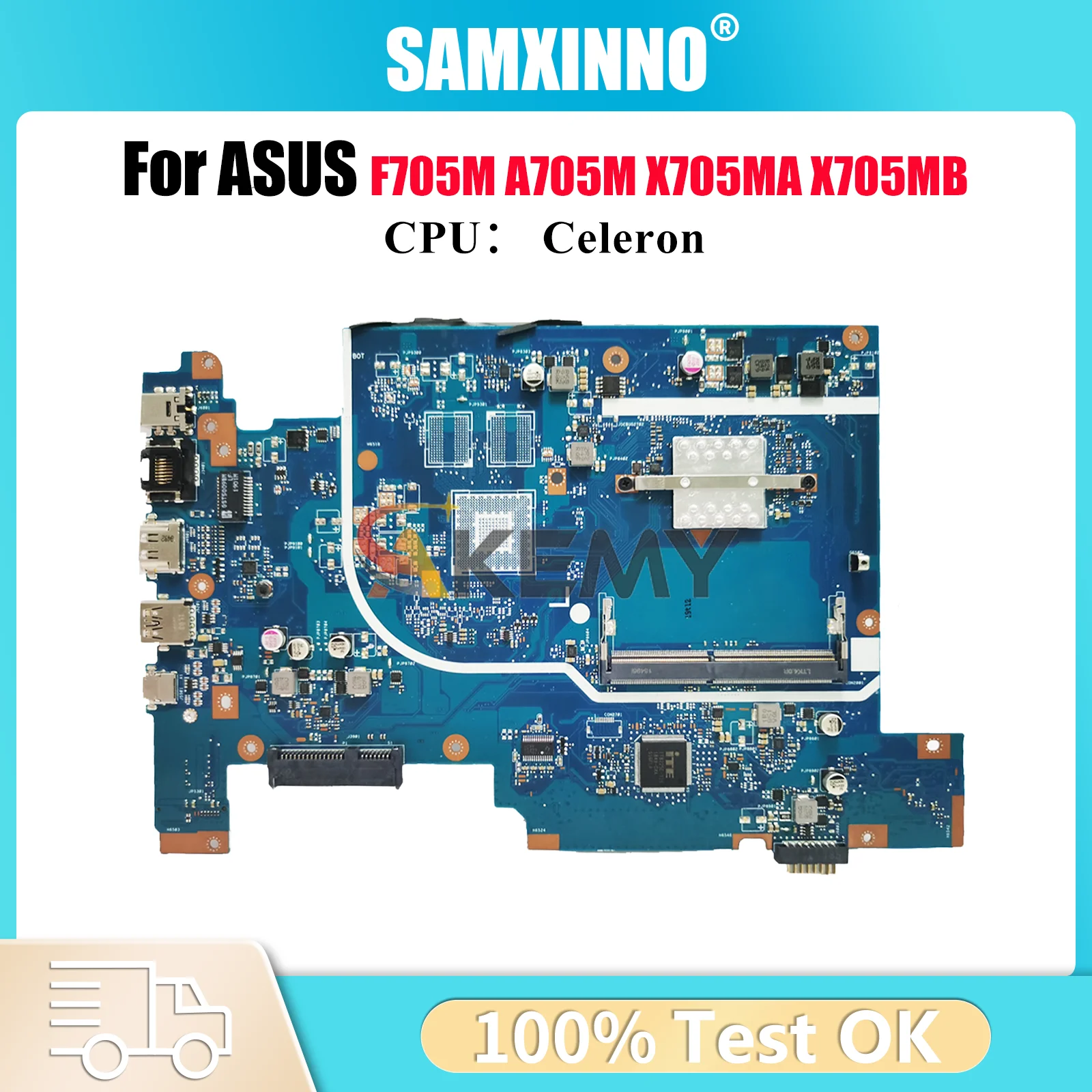 

Материнская плата для ноутбука X705MA для ASUS VivoBook A705M X705MA X705M F705M X705MB с процессором Celeron, 100% тестирование, ОК, быстрая доставка
