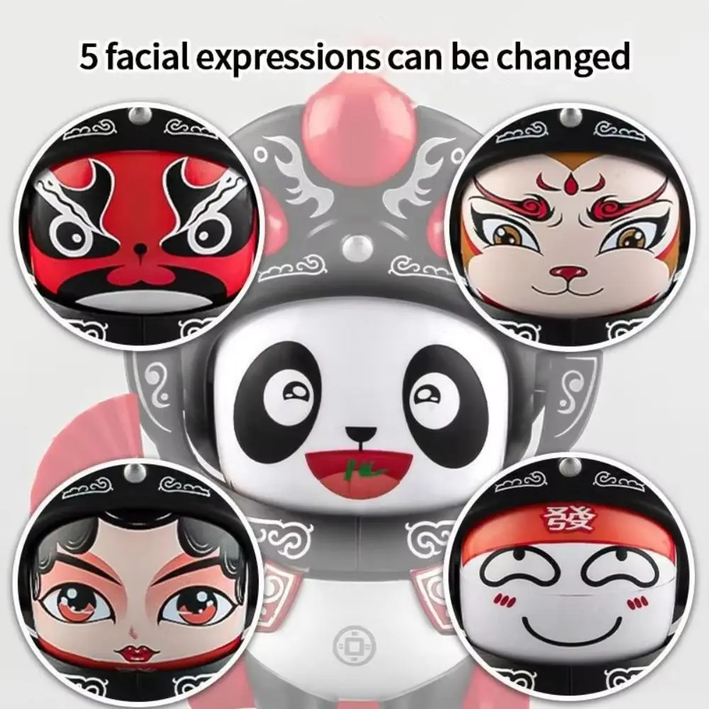 四川オペラパンダ顔替え人形 5つの表情変化 ストレス軽減パンダフィギュアおもちゃ 中国風顔替え人形