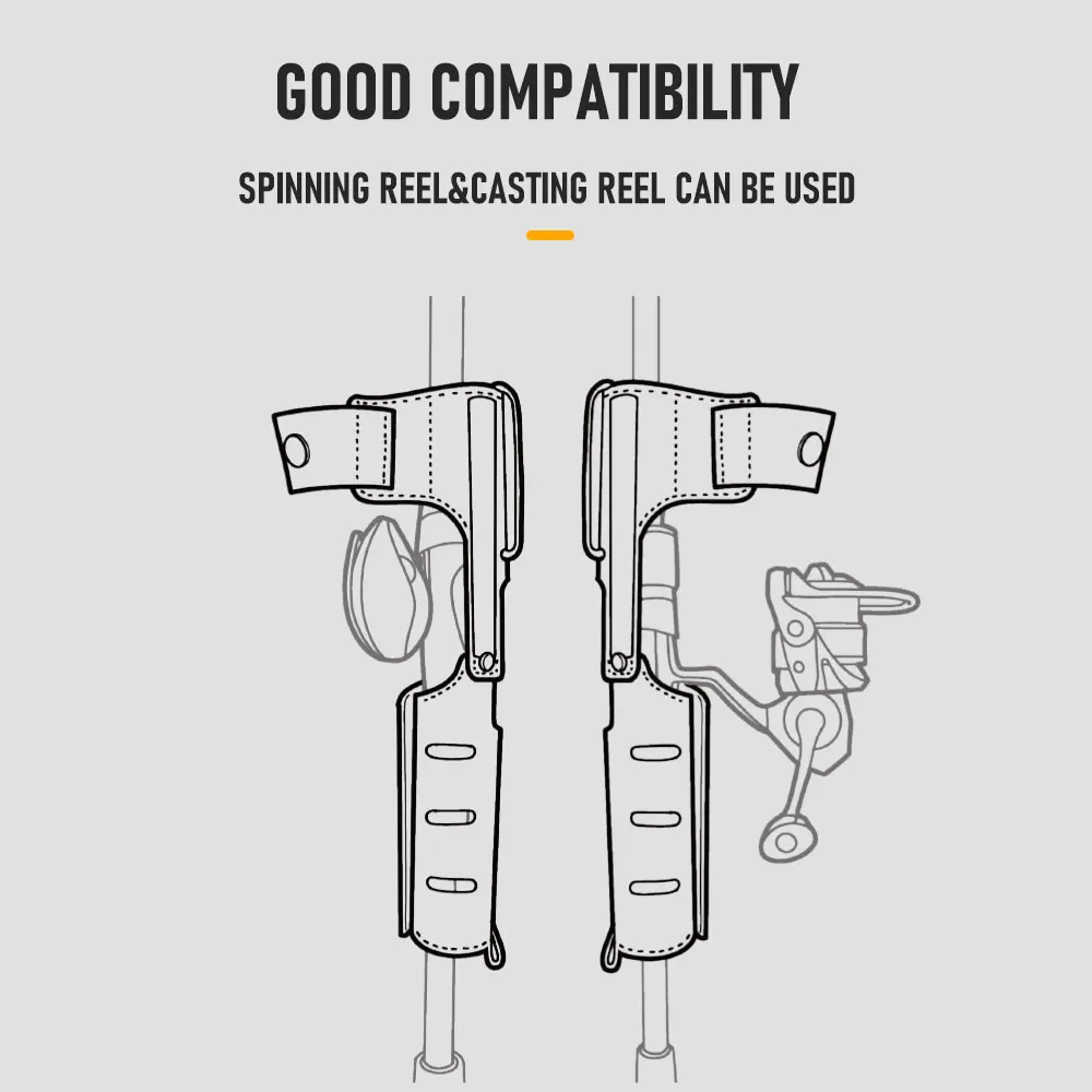 Kingdom Fishing Rod Holder Free Velcro Design Nylon Portable Lightweight Pole Inserter Rod Holder Fishing Tackles Accessories - Image 5