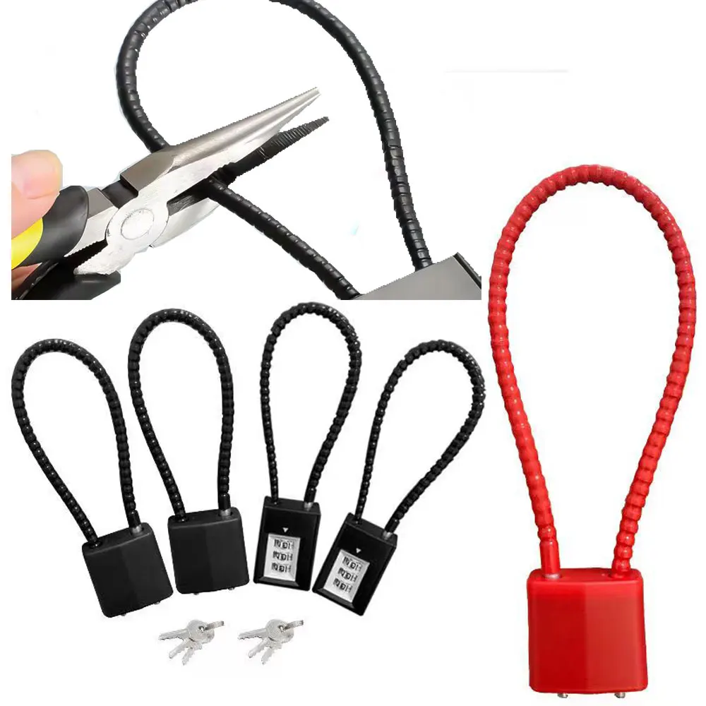 20/28/38cm Safety Anti-Theft Portable Hardened Outdoor Plastic Steel Cable Shot Padlock key Length Gun trigger Lock locker lcoks