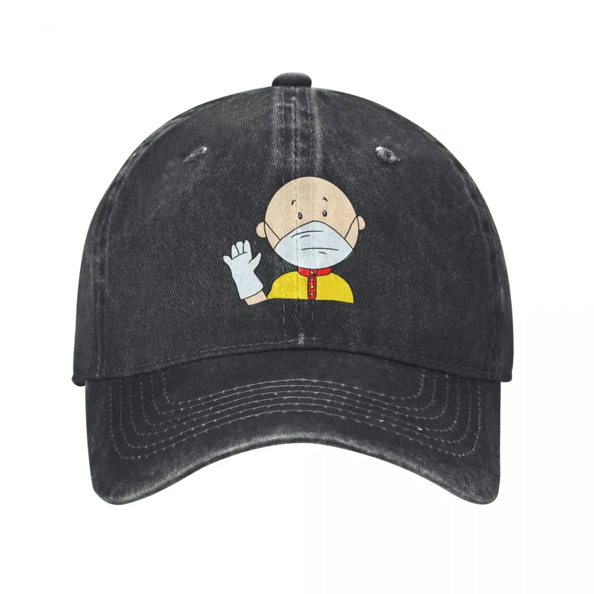 Quarantine Caillou Washed Baseball Cap Vintage Trucker Hat Summer Couple Women Running Hippie Sun-Proof Baseball Caps