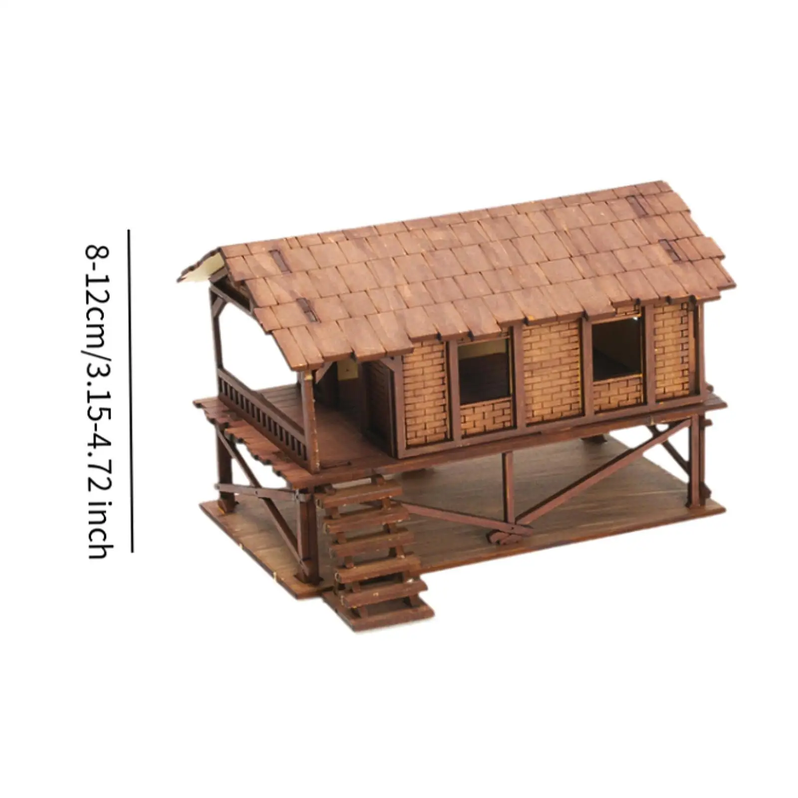 DIY Wooden House Assemble DIY Crafts Miniature House Handmade Buiilding Model Architecture Kits 1/72 Models House Diorama Layout