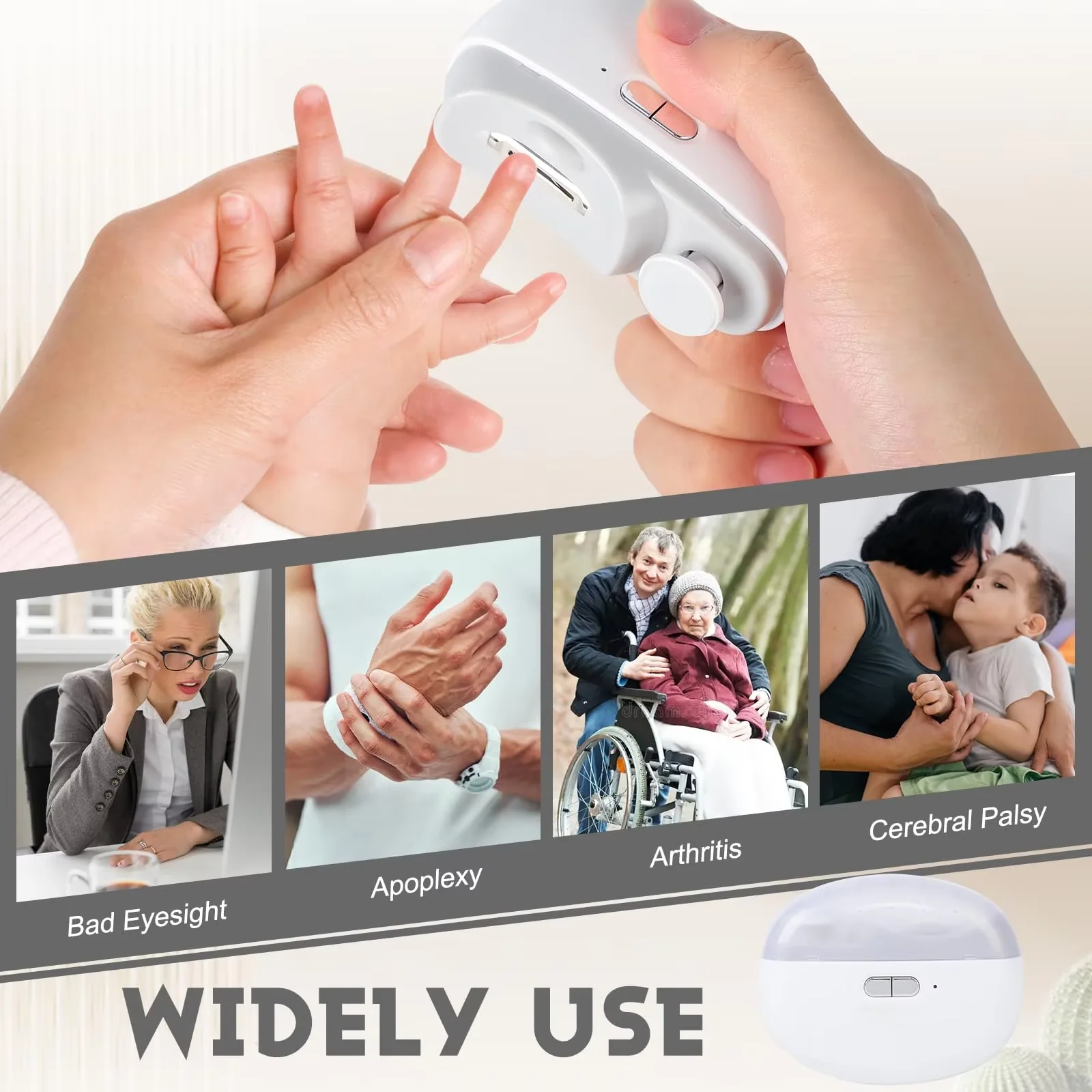 電動爪切り研削と研磨 2 in 1 多機能ポータブル自動爪グラインダー電動マニキュアツール