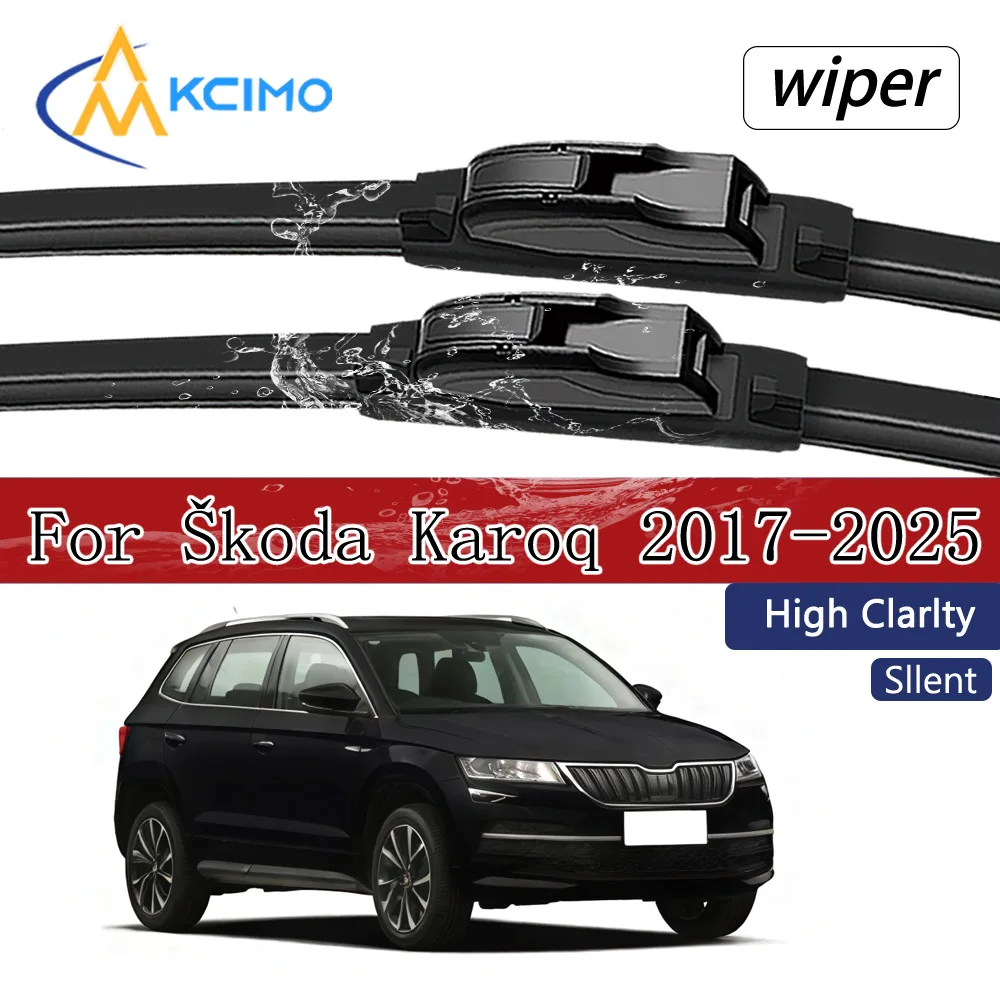 

Premium Rubber Front Wiper Blades Exact Fit For Škoda Karoq 2017-2025 2PCS Windshield Wiper Blades All-Weather