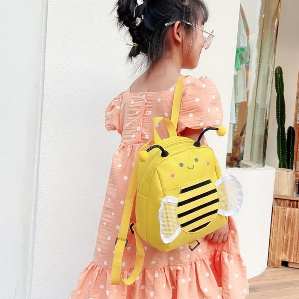 Cartoon 3D Bee Children Backpacks Anti Loss Large Capacity Cute Kindergarten Schoolbag Leash Lightweight Kids Shoulders Bag