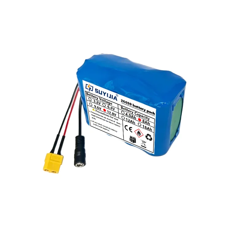 12.8V LiFePO4 Battery 26650 4S2P 8000mAh Suitable for Uninterruptible Power Supply for Electric Boats, Drones, Toy Cars, Etc. view 2