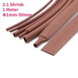 1 Meter Brown Heat Shrink Tube 2:1 Shrink Ratio Polyolefin Insulated Cable Sleeve Φ1mm-50mm