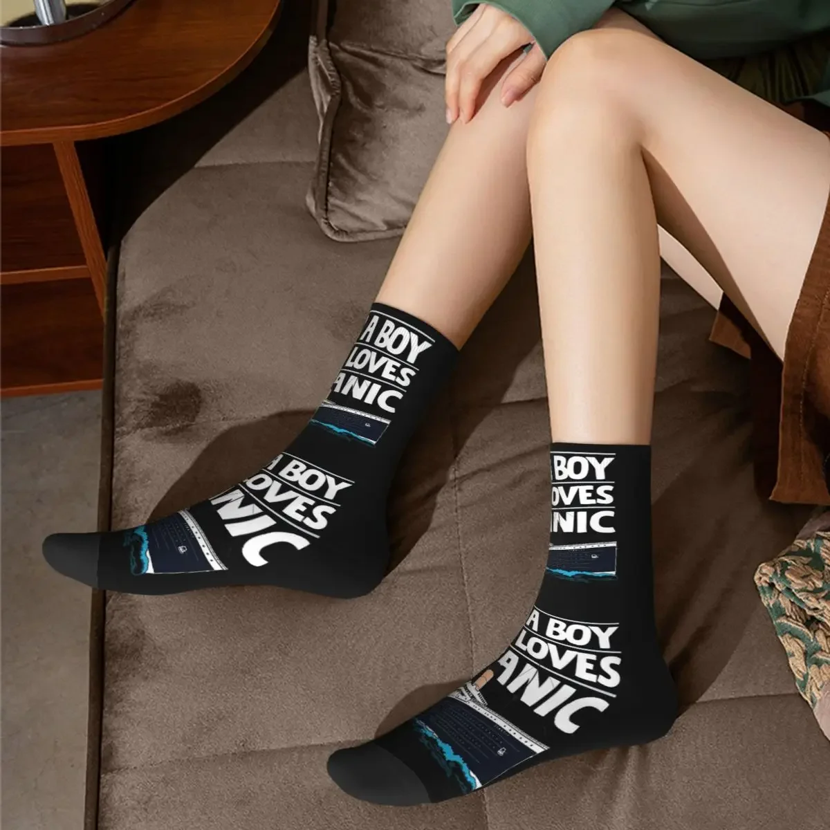 Just A Boy Who Loves Titanic Titanic Ship Gift For Boys Kids Socks Harajuku Soft Stockings All Season Long Socks Accessories