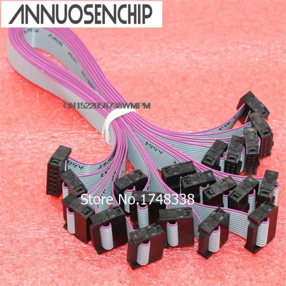 10PCS New and Original  USBISP  JTAG AVR   12Pins 2.54mm Pitch  FC12P-12P Gray cable  Length about 40CM FC-12P