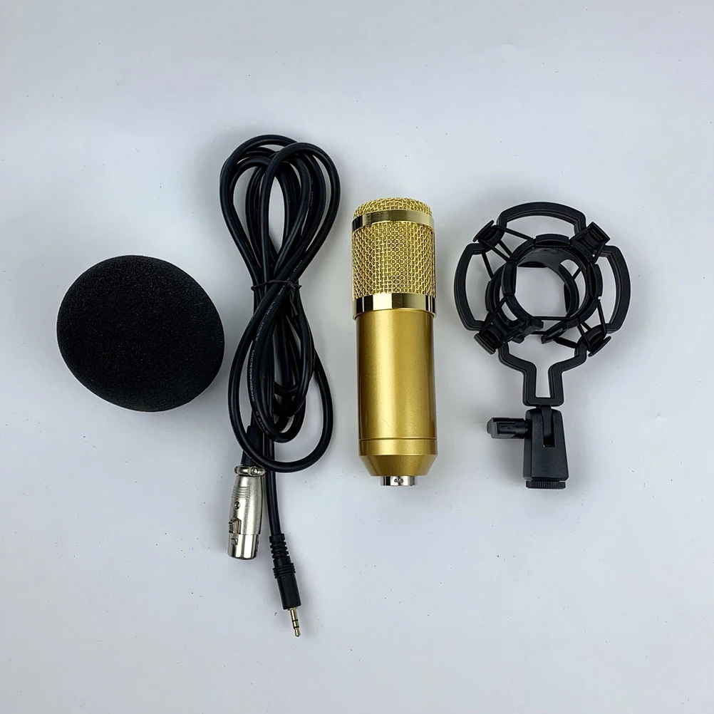 

BM 800 Capacitor Microphone Double layer Mesh Low Noise High Sensitivity Gold Plated XLR Conference Recording Studio