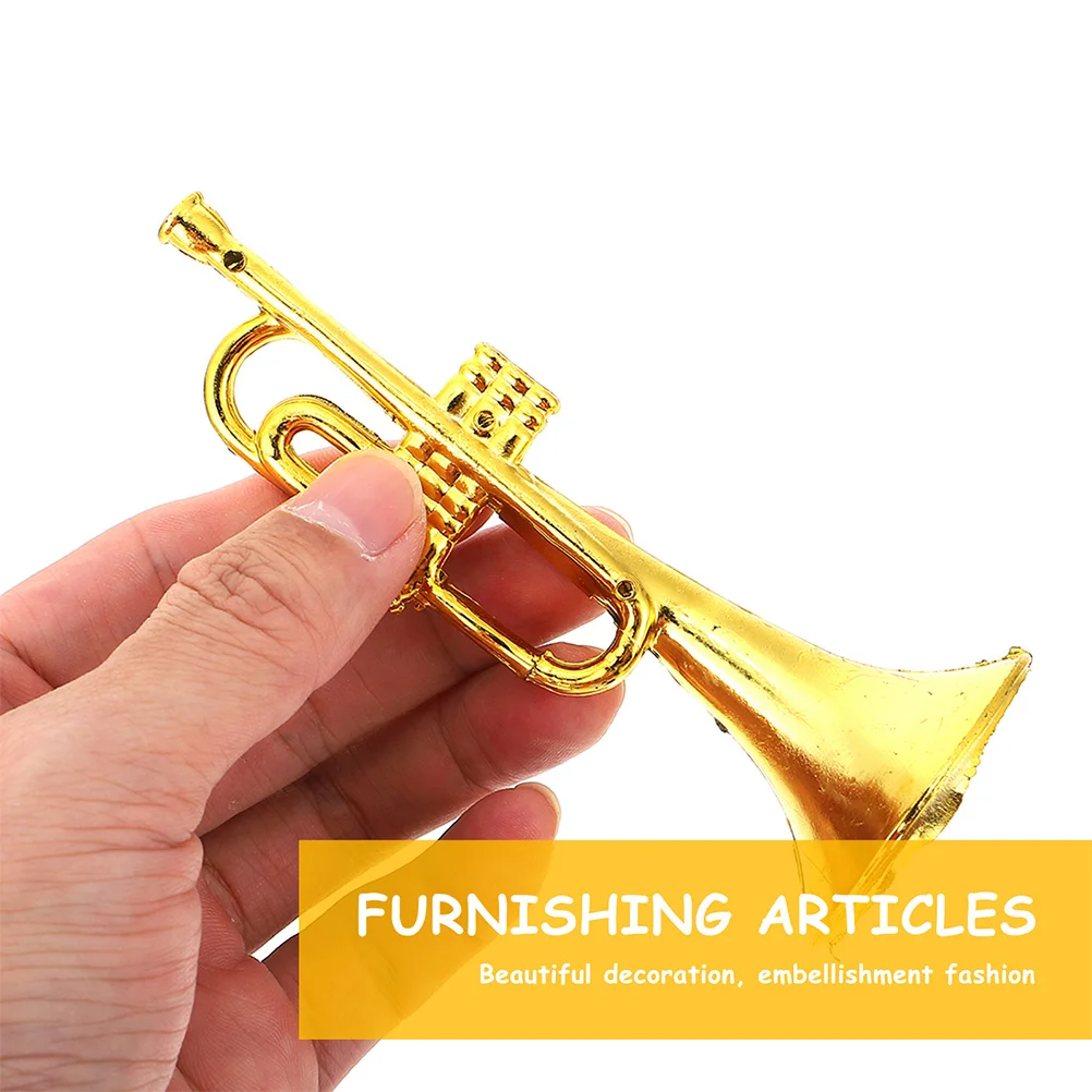 24 Pcs Musical Instrument Model Trumpet Mini Decor Toy Instruments DIY Adorn Miniature Kids