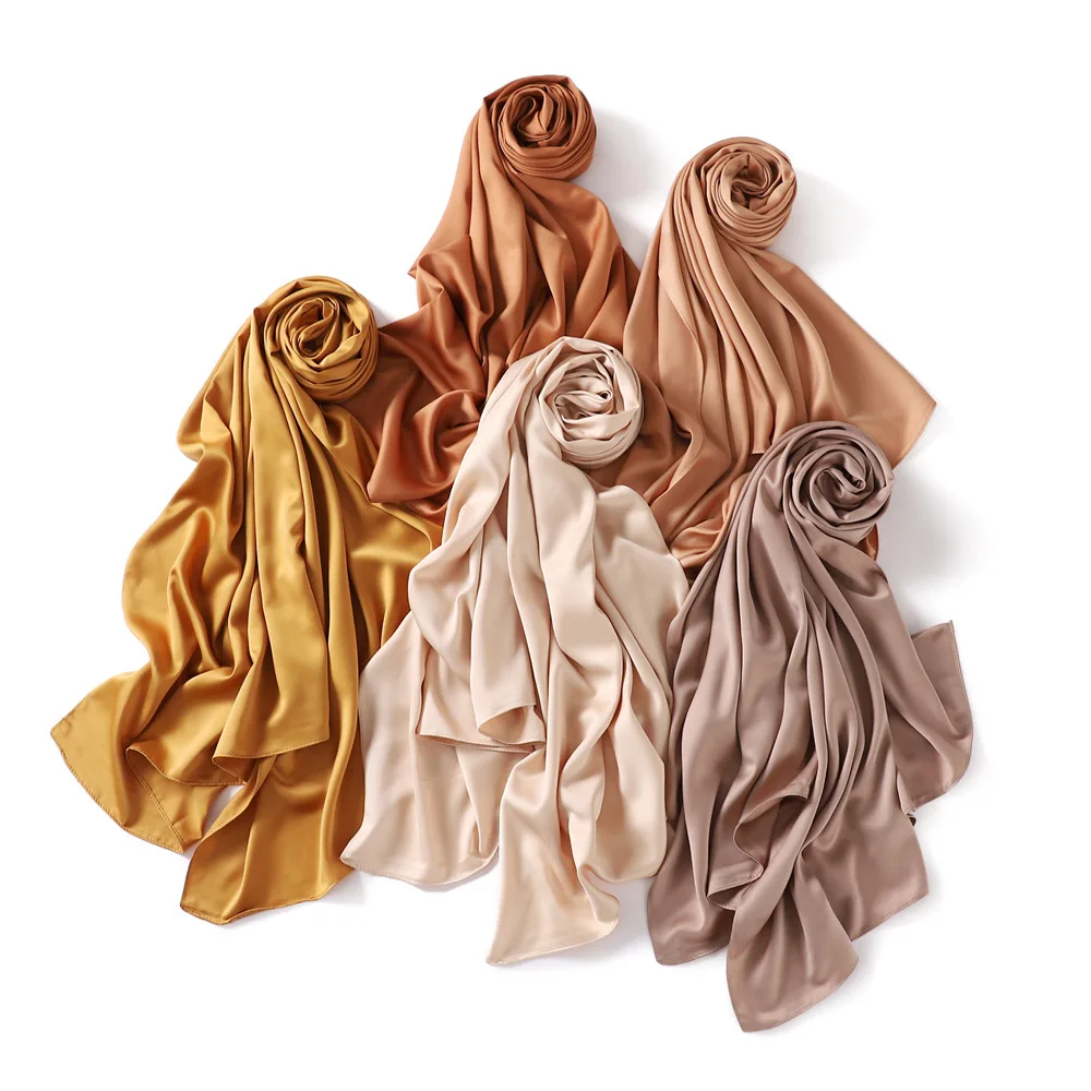 

Premium Matte Satin Scarf Shawl Wrap Luxury Muslim Women Hijabs Stole Headscarf Bandanas Bufanda Foulard Turbante Mujer 180*70cm