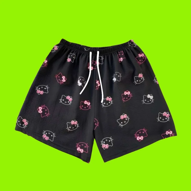 

MOTO-Sanrio Hello Kitty аниме летние пляжные шорты свободные тонкие повседневные шорты повседневная одежда для пар с героями мультфильмов