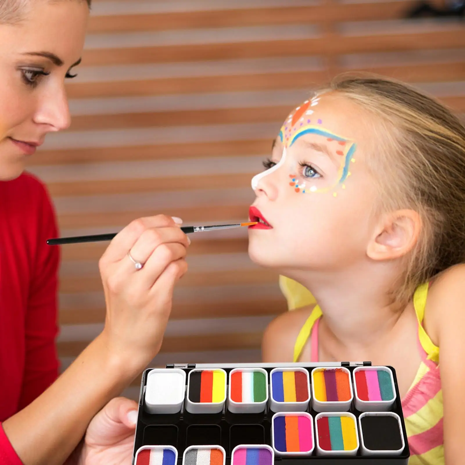 Face Body Paint multi Colors face Water Activated cosplay make up Palette Stroke Split Cakes Palette Rainbow Face kid makeup