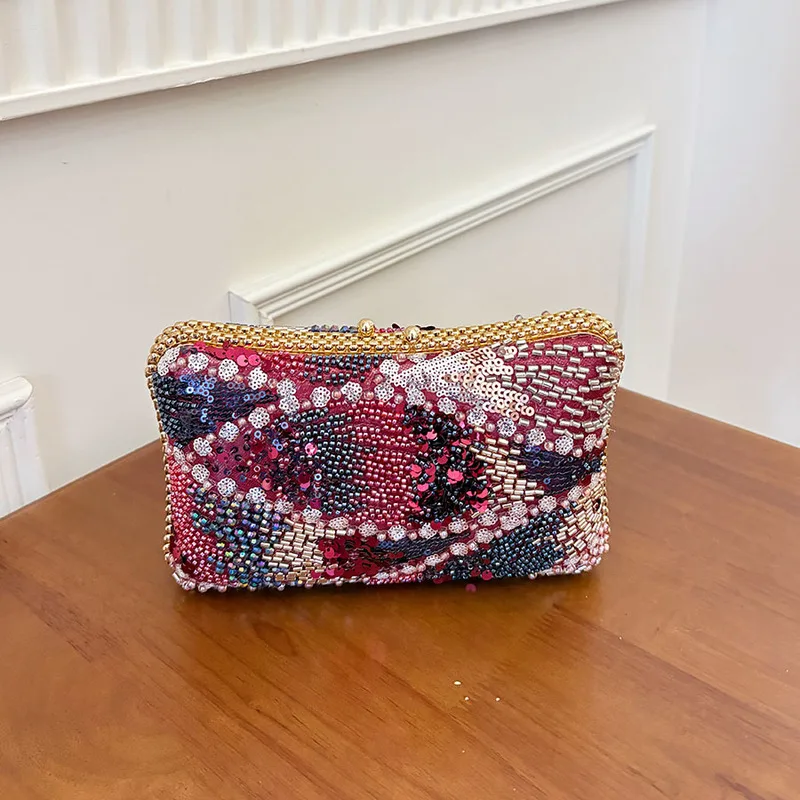 Color Diamond-encrusted Dinner Bag Women's Banquet Cheongsam Fashion Dress Crossbody Rhinestone Handbag Handbags Luxury Designer